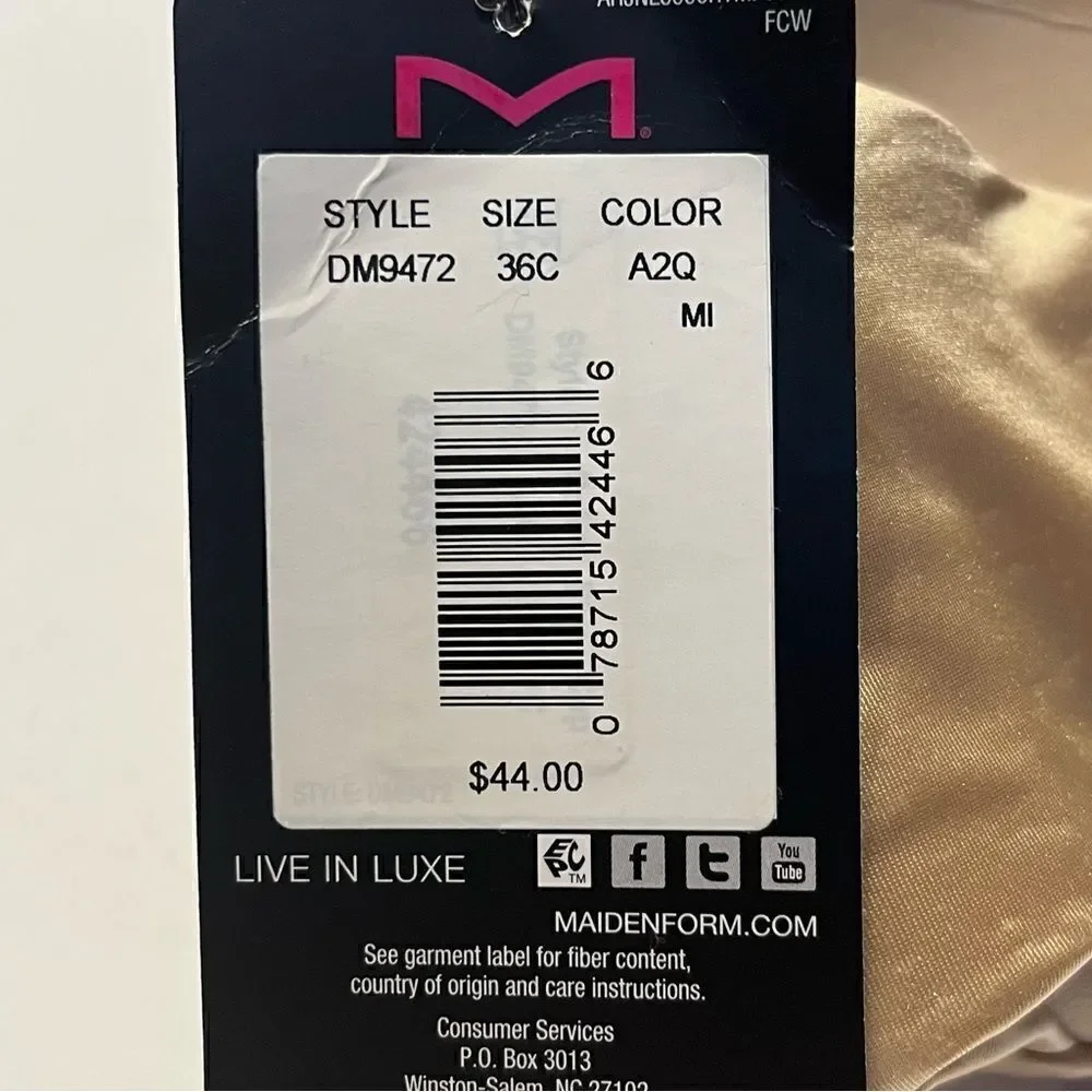 Maidenform Bra Beige Strapless Multiway Size 36C - Picture 2 of 10